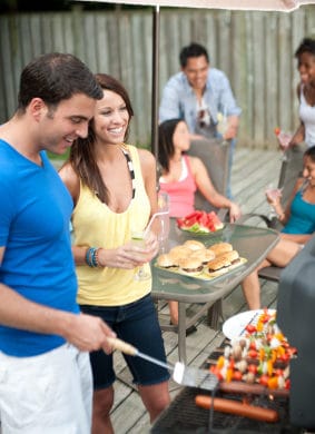 family bbq with a heart healthy menu