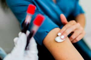 patient undergoing a blood test to assess heart health